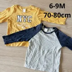 ⭐️SALE⭐️ 6-9M 70-80cm H&M 長袖 2枚セット カットソー