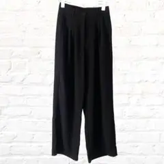 デイジー スラックス ワイドパンツ フロントタッグ フェイクポケット ゆったり
