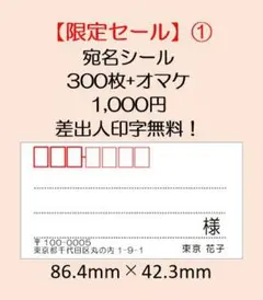 【限定セール】宛名シール☆シンプル☆300枚