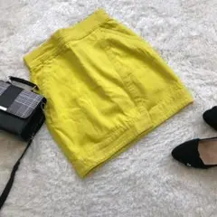 VERSACE ベルサーチ 28 42 M ミニスカート タイト イエロー