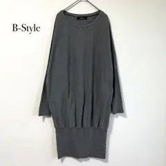 B-Style トップス 長袖 チュニック 【M】 グレー ドルマンスリーブ