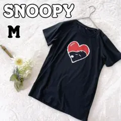 【スヌーピー】SNOOPY 黒 半袖Tシャツ M プリント a1813