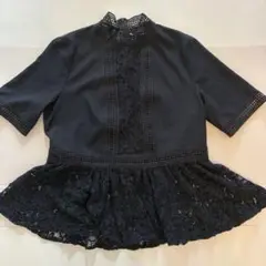 【最終価格】ZARA／黒 半袖 レース レディース Sサイズ