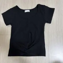 ANAP 半袖Tシャツ 黒 ツイストデザイン