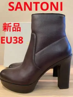 新品 サントーニ アンクルブーツ レザー ショートブーツ サイドジップ