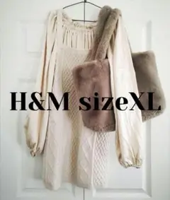新品タグ付きHu0026MsizeXLニットミニワンピース