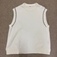 GU ホワイト ノースリーブ ニットベスト