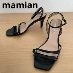 【未使用級】mamian マミアン　スクエアトゥ　サンダル　ブラック　M