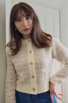 週末のみ値下げ♡新品未使用♡herliptoツイードカーディガン