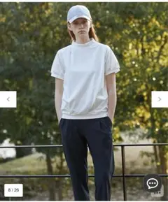週末SALE⭐︎完売【23Fondation】半袖 モックネックシャツ　ホワイト