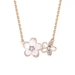 【新品】プチネックレス　桜ネックレス　ゴールド