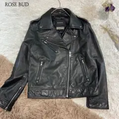 ROSE BUD 本革 ラムレザー ライダースジャケット ダブル ブラック 羊革