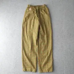 unknown パジャマ パンツ チェック柄 グリーン　u