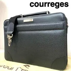 courreges✨美品✨2way レザー　ビジネスバッグ　自立型　袋付き