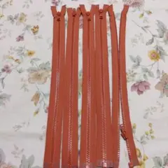 オレンジ プラスチックＹＫＫ ファスナー 5本 37cm ×2.7cm 新品