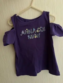 ANNAGU MINI 紫 オフショルダー Tシャツ