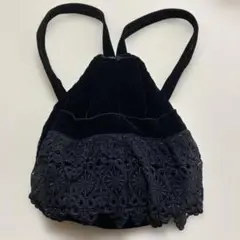 ベロア リュック ブラック