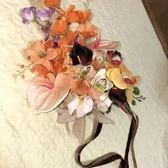 ウエディング　ブーケ　造花　ブートニア付き