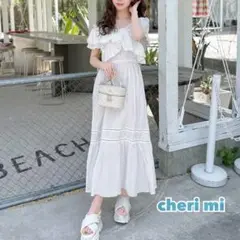 cheri mi ♡ 2wayクロスフリルティアードワンピース ♡ ホワイト
