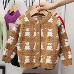 新品未開封　韓国子供服　カーディガン　ベア　くま