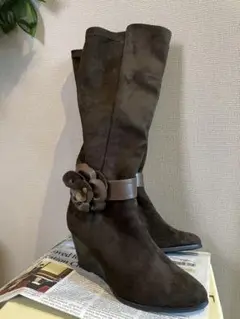 ロングブーツ フラワー