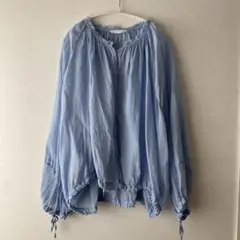 値下げ中【25SS】ZARA ラミー混　シフォンドロストブラウス　 L