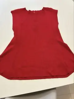 cocaノースリーブニットトップス レッド