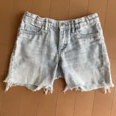 H&M ライトブルー　デニムショートパンツ 130 フリンジ