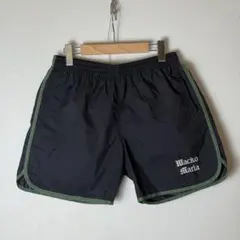 新品同様Wacko Maria 黒 緑XLアスレチックショートパンツ
