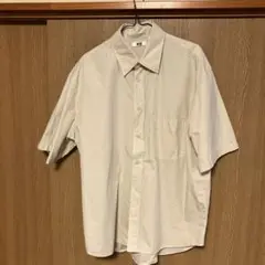 UNIQLO U 半袖シャツ Lサイズ 薄い黄色とグレーのギンガムチェック