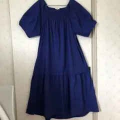 ロングワンピースMサイズ(Lサイズ相当)ブルー　ゆったり　韓国ブランド　JAJU