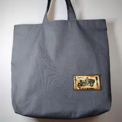 ハンドメイド大きめトートーバッグ　エコバッグ レトロ