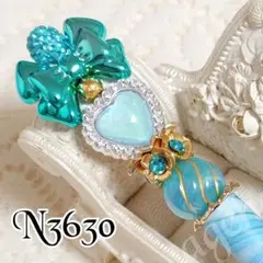 sale‼️N3630 カスタムボールペン ハートビーズ リボン