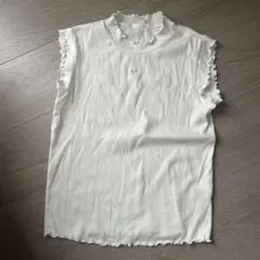 GU ハート　フリル付きホワイトタンクトップ 160cm ホワイト