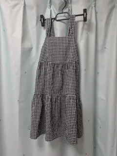 ★値下げ★UNIQLO キャミソールワンピース 黒ギンガムチェック 140