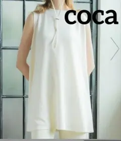 coca エンボスAラインノースリーブチュニック　アイボリー　Freesize