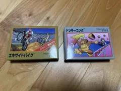 ファミコンソフトデザイン小物ケース　エキサイトバイク & ドンキーコング セット