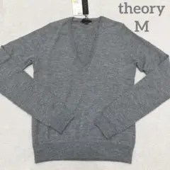 【theory】カシミヤ Vネックニット グレー M