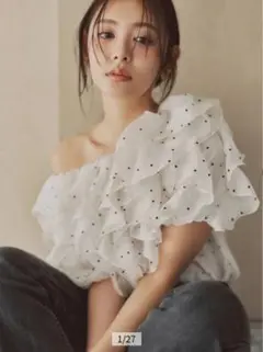 週末限定✩Mystrada フリルシアーブラウス 黒