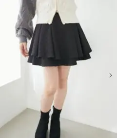MAJESTIC LEGON フレアミニスカパン 黒