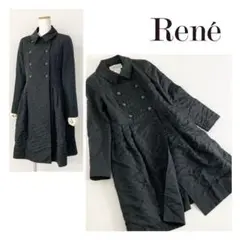 14j21 Rene ルネ イタリア製生地 ダブル ロングコート ステッチ 38