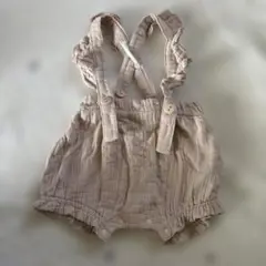 ベージュ サスペンダー付きボトムス