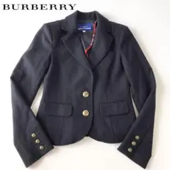BURBERRY バーバリー テーラードジャケット 黒 赤チェック柄 王冠 3B
