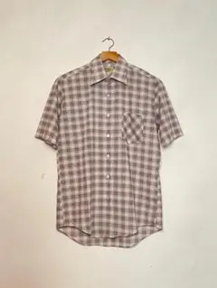 【WEDGEFIELD】メンズ｜半袖シャツ｜チェック柄｜ホワイト×レッド・レトロ