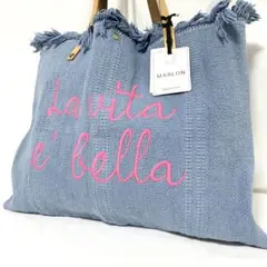 MARLON FIRENZE　ロゴ刺繍フリンジトートバッグ