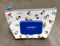 seeepo スヌーピー柄ポーチ シートケース付き