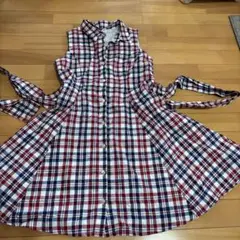 Bye Bye ノースリーブチェックワンピース M