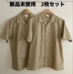 未使用　2枚セット　ユナイテッドアスレ　オープンカラーシャツ　ベージュ　L