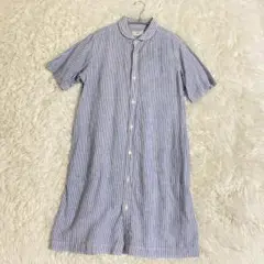 美品　RINEN リネン　TRIP リネン　シャツワンピース　半袖　0