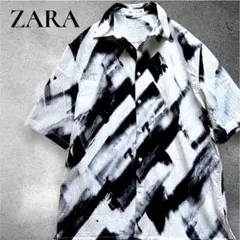 ZARA 半袖シャツ　ムラ染め　シワ加工　オーバーサイズ　ビッグシルエット